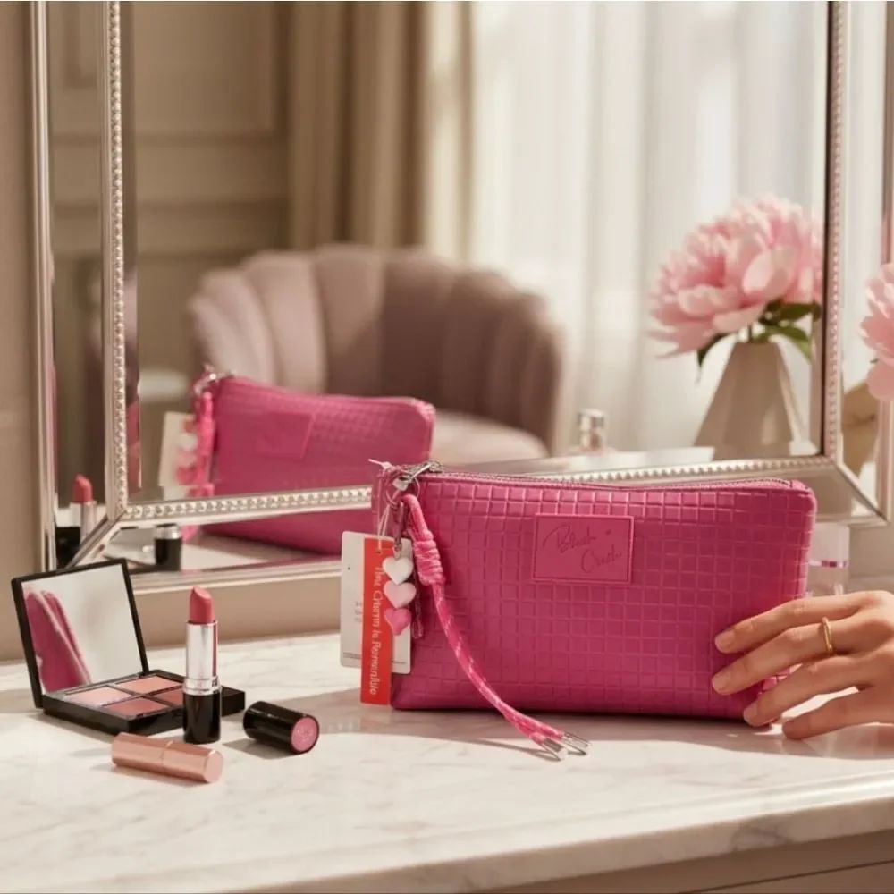 Pink Textured Women's Bag - Picture 2 of 11